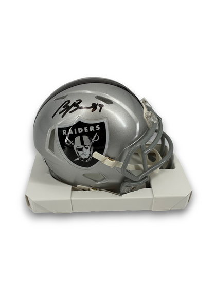 Brock Bowers Signed Autographed Raiders Mini Helmet BAS COA