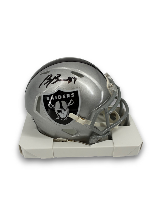 Brock Bowers Signed Autographed Raiders Mini Helmet BAS COA