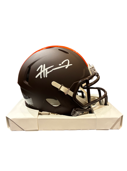 Harold Fannin Jr Signed Autographed Browns Alt Mini Helmet Prime Time Witness