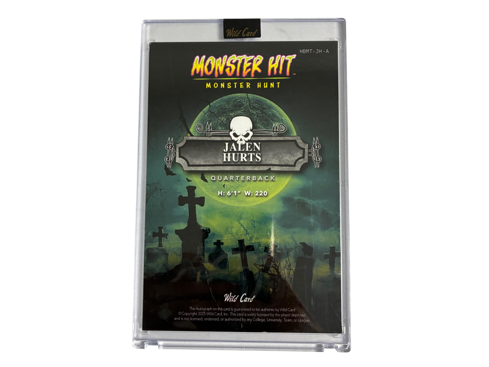 Jalen Hurts Eagles Wild Card Monster Hunt Monster Hit Oversized Jumbo Auto 1/1