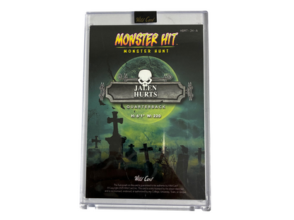 Jalen Hurts Eagles Wild Card Monster Hunt Monster Hit Oversized Jumbo Auto 1/1