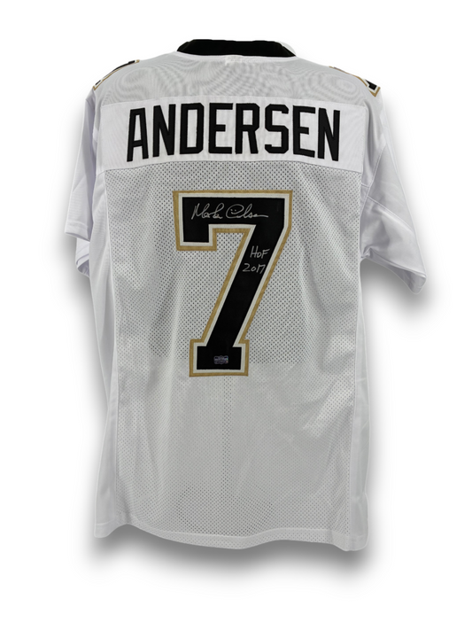 Morten Andersen Signed Autographed Saints Custom Jersey Radtke Sports