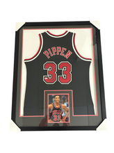Load image into Gallery viewer, Scottie Pippen Signed Autographed Bulls Custom Framed Jersey BAS COA