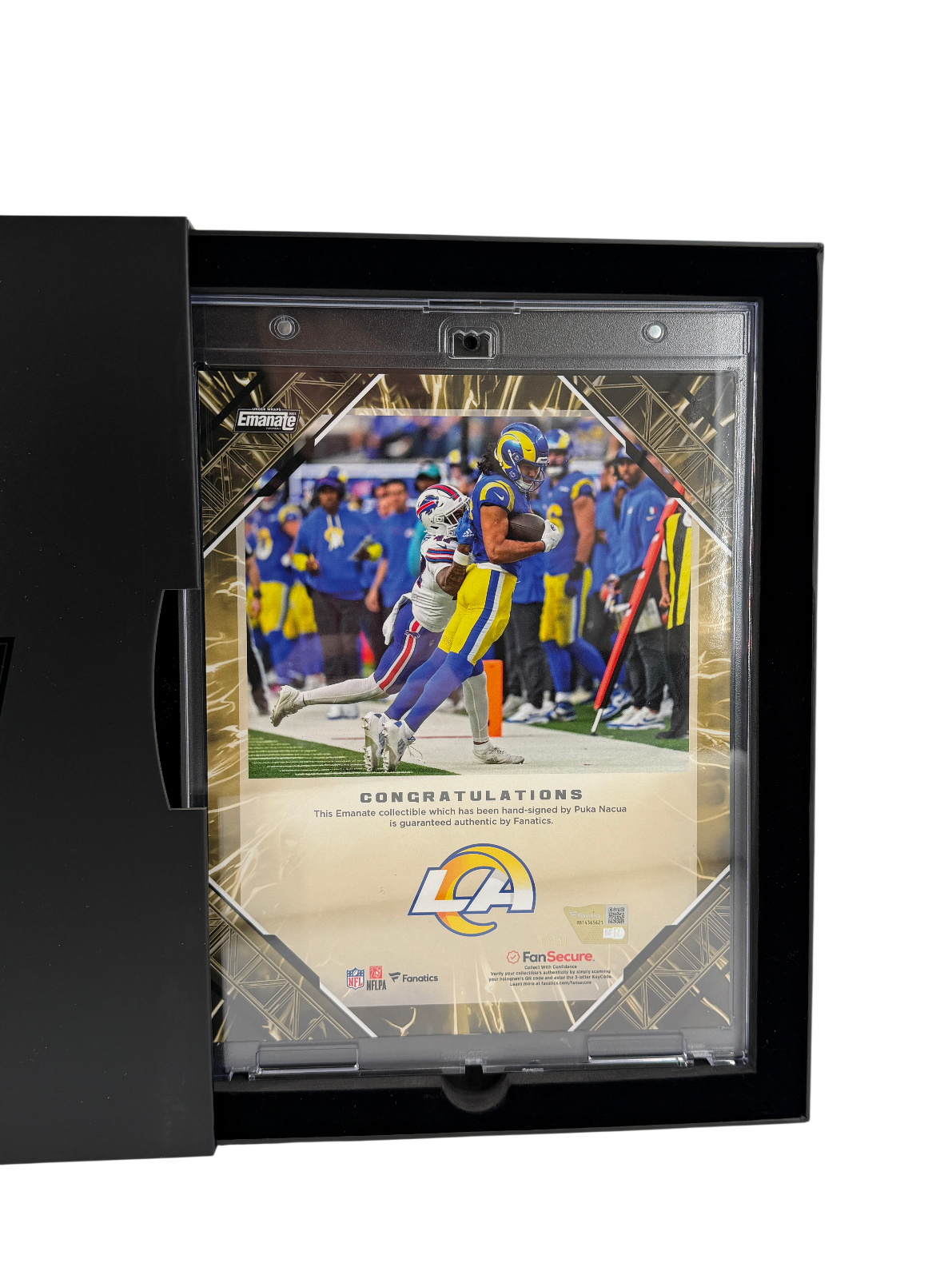 Puka Nacua 2025 Fanatics Emanate Orange /25 Rams 8x10 Autographed Read