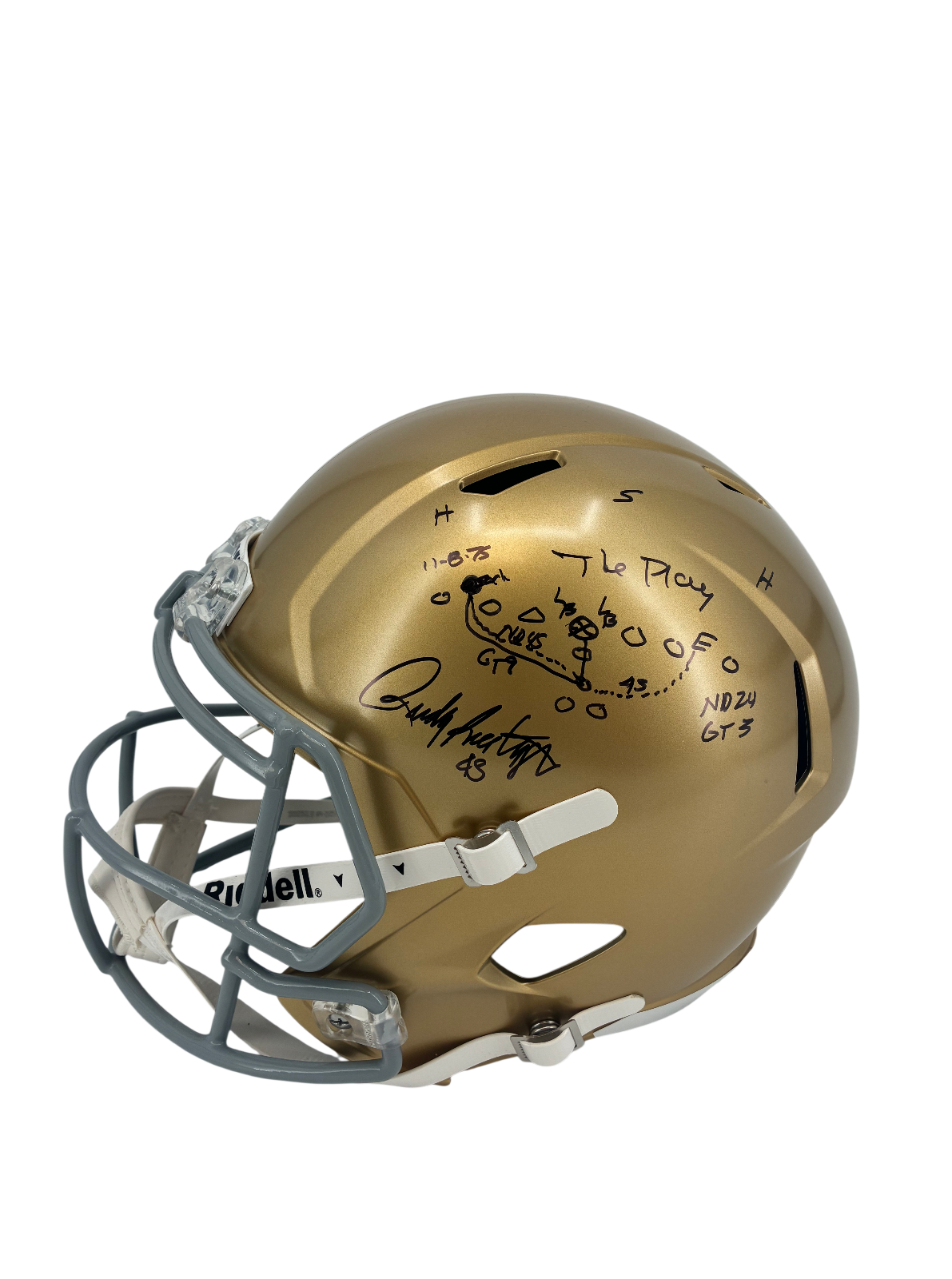 Rudy Ruettiger Signed Autographed Inscribed Speech Irish Helmet Prime Time Wit.