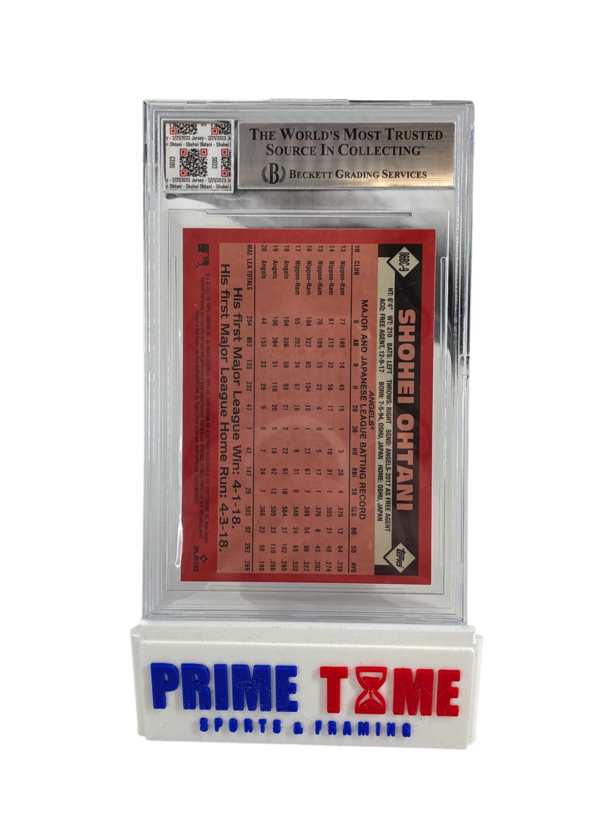 Shohei Ohtani Fusion Legendary Game Worn 2023 Jersey Patch Graded Card
