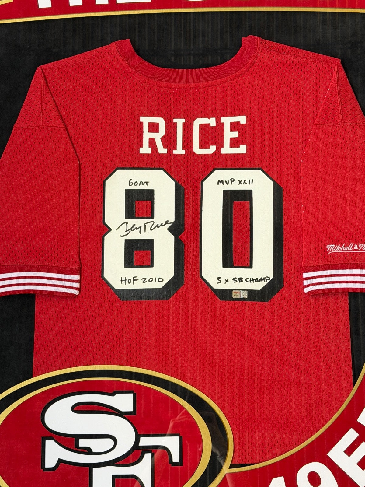 Jerry Rice Signed Autographed 49ers Jersey Custom Framed Jersey TRISTAR COA