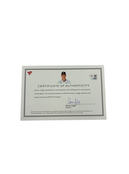 Aaron Judge Yankees 2025 Game Used Jordan Arm Sleeve Fanatics Authentic