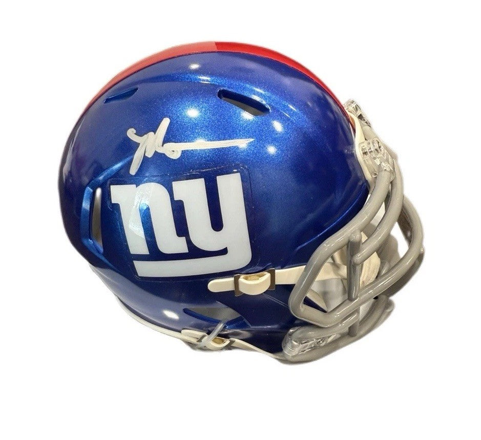 Malik Nabers Signed Autographed New York Giants Riddell Speed Mini Helmet