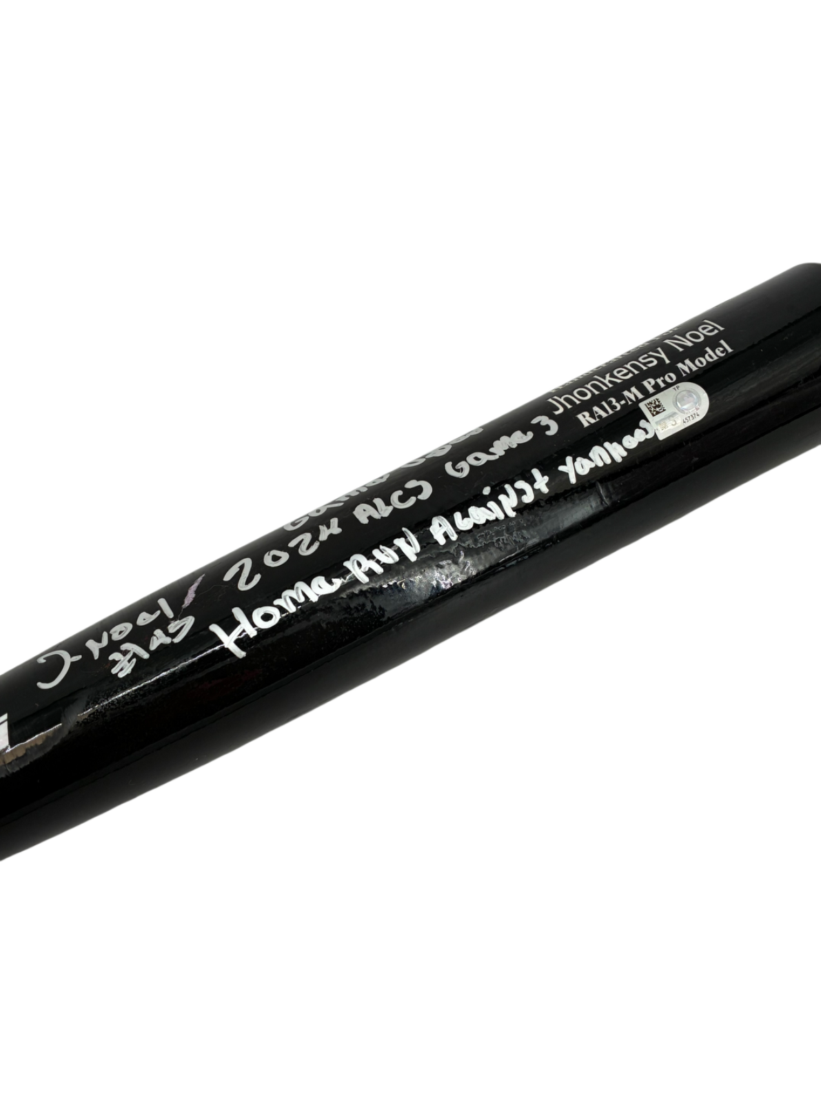 Jhonkensy Noel "Big Christmas" Signed Autographed Home Run ALCS Bat MLB COA