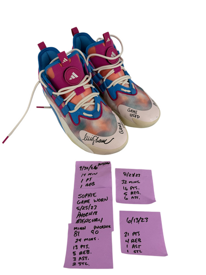 Sophie Cunningham Signed Autographed Game Used Fever Adidas Shoes Prime Time