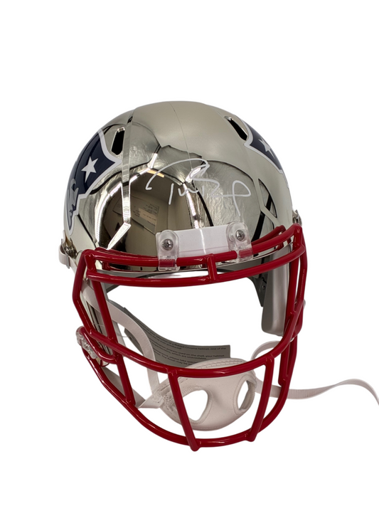Tom Brady Signed Autographed Patriots Chrome Full Size Replica Helmet TRISTAR