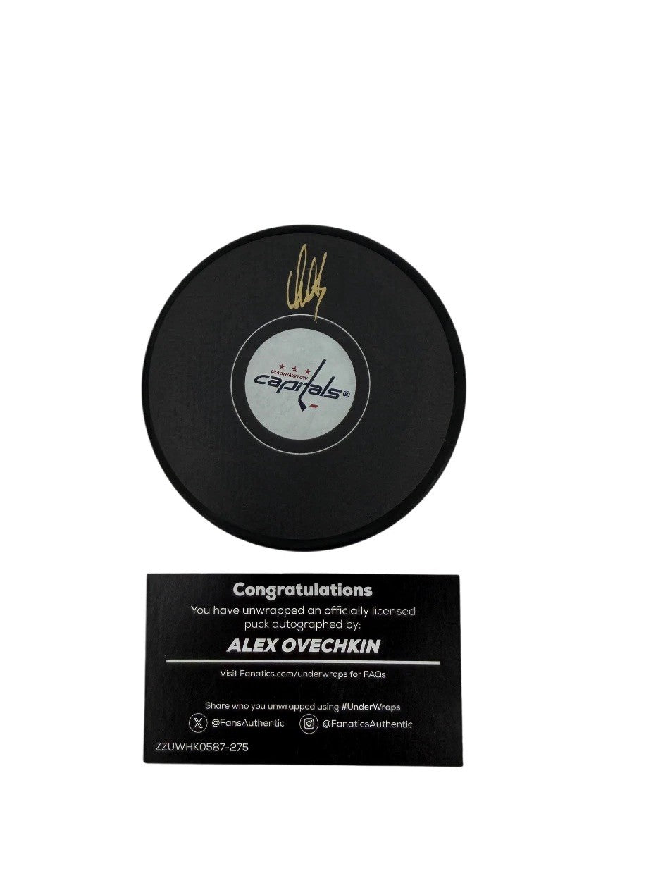 Alexander Ovechkin Signed Autographed NHL Capitals Puck Fanatics UnderWraps