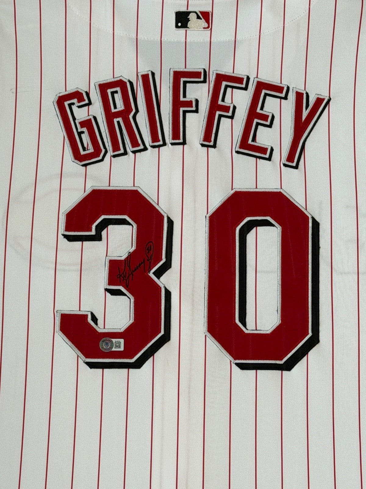Ken Griffey Jr Autographed Signed Reds Custom Framed Jersey Beckett COA