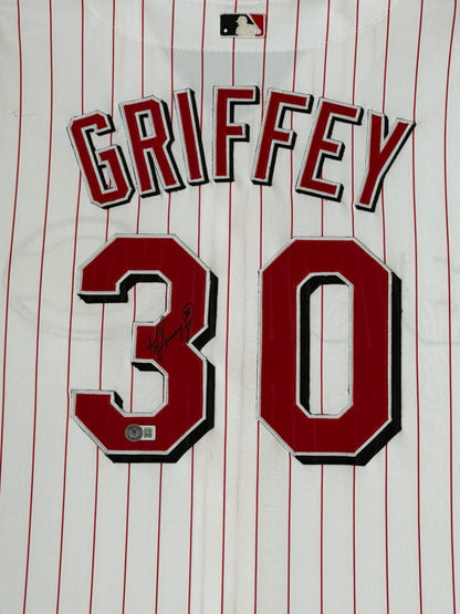 Ken Griffey Jr Autographed Signed Reds Custom Framed Jersey Beckett COA