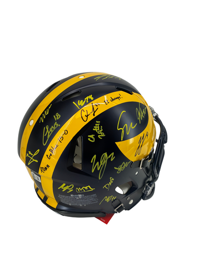 JJ McCarthy & Teammates Autographed Signed Wolverines Helmet BAS COA
