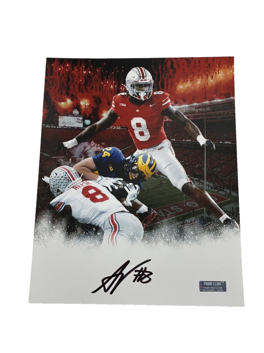 Arvell Reese Signed Autographed Buckeyes 8x10 Custom Photo Prime Time Witness