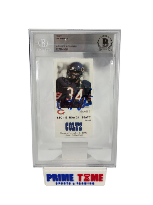 Dan Hampton Signed Autographed Soldier Field Ticket Bears Beckett COA