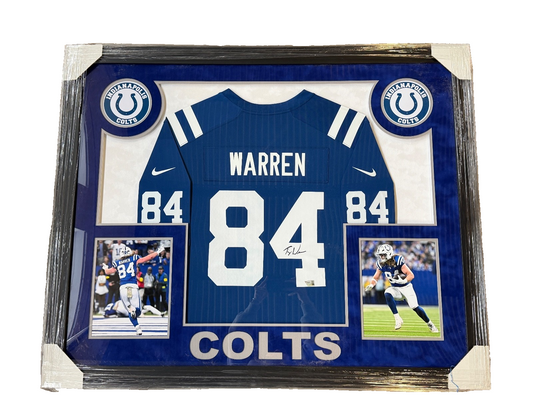 Tyler Warren Signed Autographed Colts Jersey Custom Framed Fanatics COA