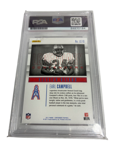 Earl Campbell Signed Autographed Oilers Legendary Contenders PSA/DNA