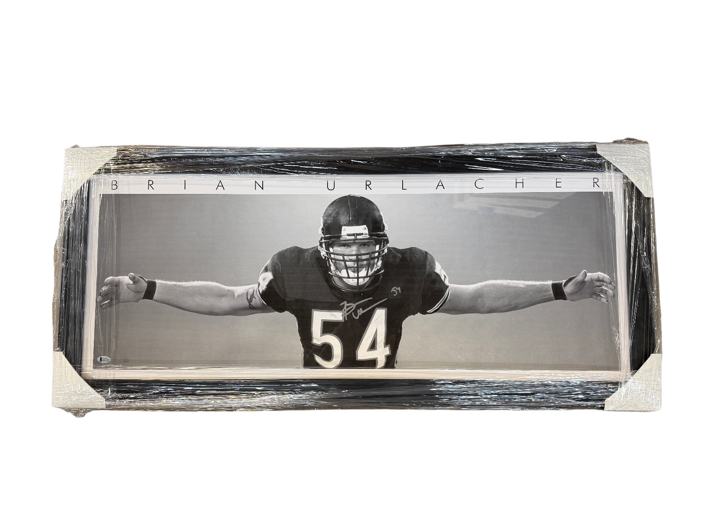 Brian Urlacher Signed Autographed Bears Framed 42x20 Photo BAS COA