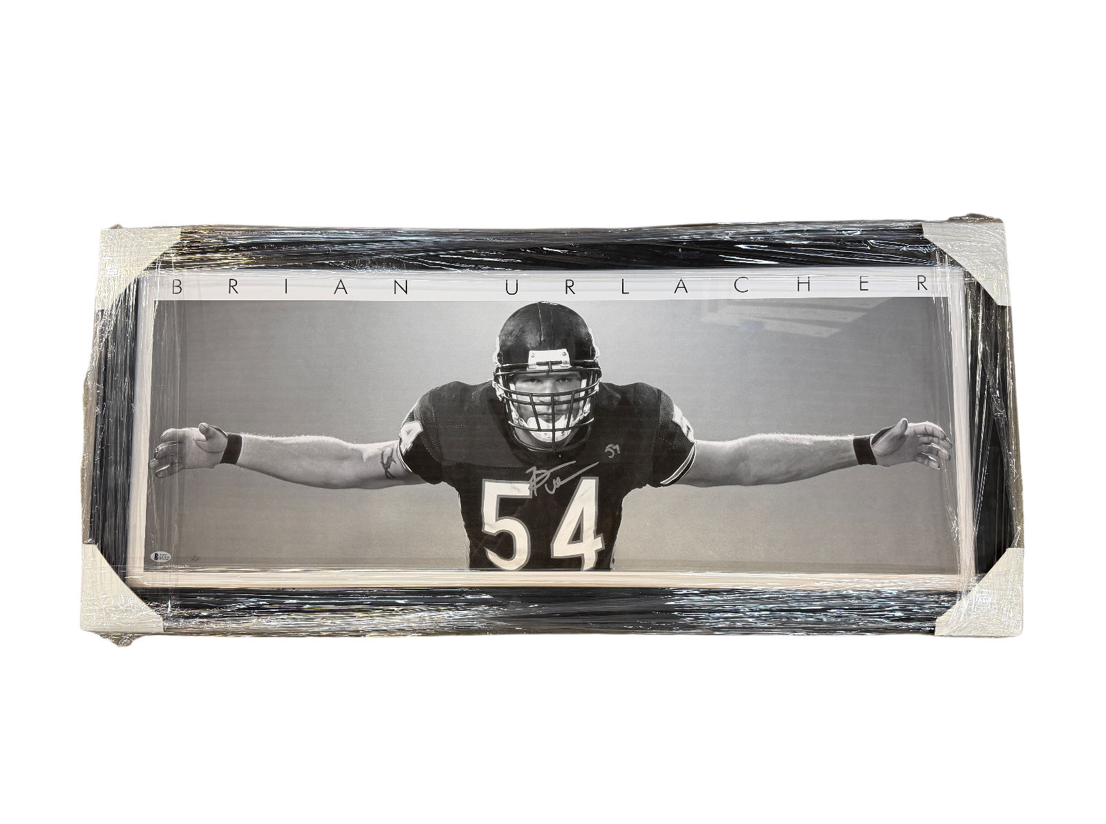 Brian Urlacher Signed Autographed Bears Framed 42x20 Photo BAS COA