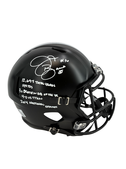 JT Barrett Signed Autographed Inscribed Buckeyes FS Helmet Prime Time Witness