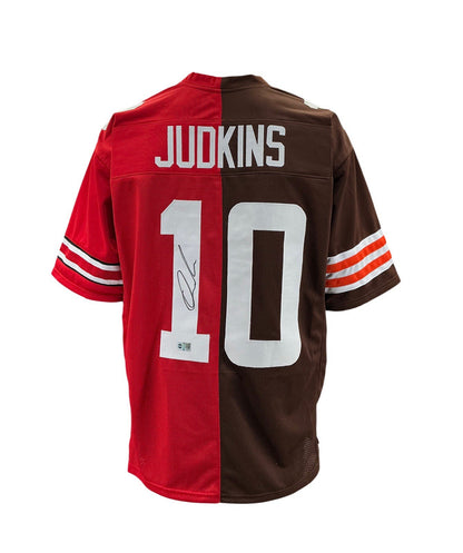 Quinshon Judkins Signed Autographed Browns Buckeyes Split Custom Jersey Swau COA