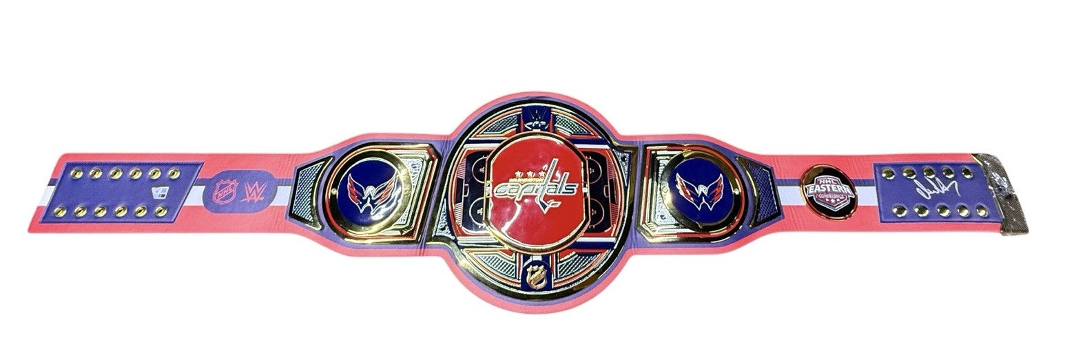 Alexander Ovechkin Signed Autographed NHL WWE Title Belt Capitals Fanatics COA
