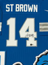 Load image into Gallery viewer, Amon-Ra St. Brown Lions Custom Framed Jersey Beckett COA