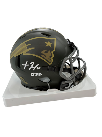 Treveyon Henderson Signed Autographed Patriots S2S Mini Helmet Prime Time