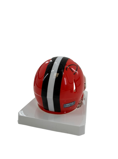 Devin Bush Signed Autographed Browns Speed Mini Helmet Prime Time Witness