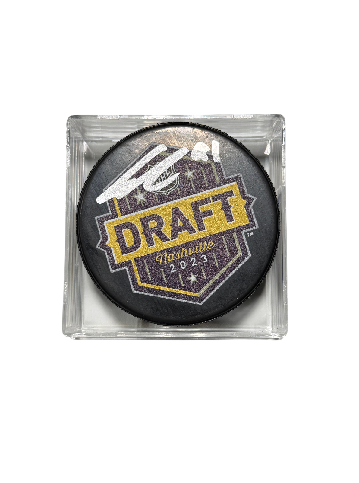 Leo Carlsson Signed Autographed 2023 NHL Draft Puck Fanatics Authentic