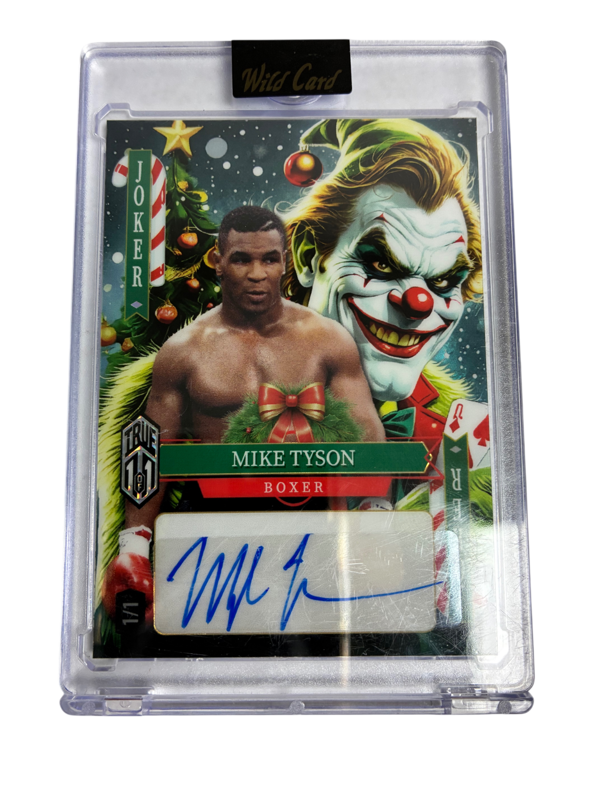 Mike Tyson True 1/1 Autograph Holiday Joker Auto Wild Card