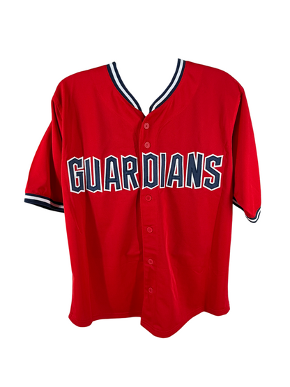 Jose Ramirez Signed Autographed Guardians Custom Red Jersey Prime Time Witness