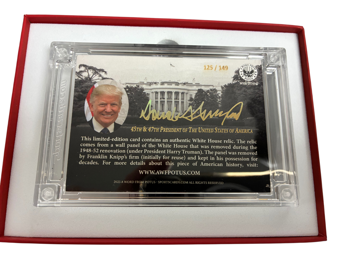 A Word From POTUS White House Relic Donald Trump