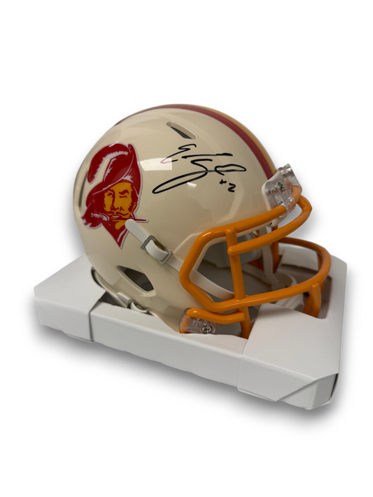 Emeka Egbuka Signed Autographed Buccaneers Retro Mini Helmet Fanatics