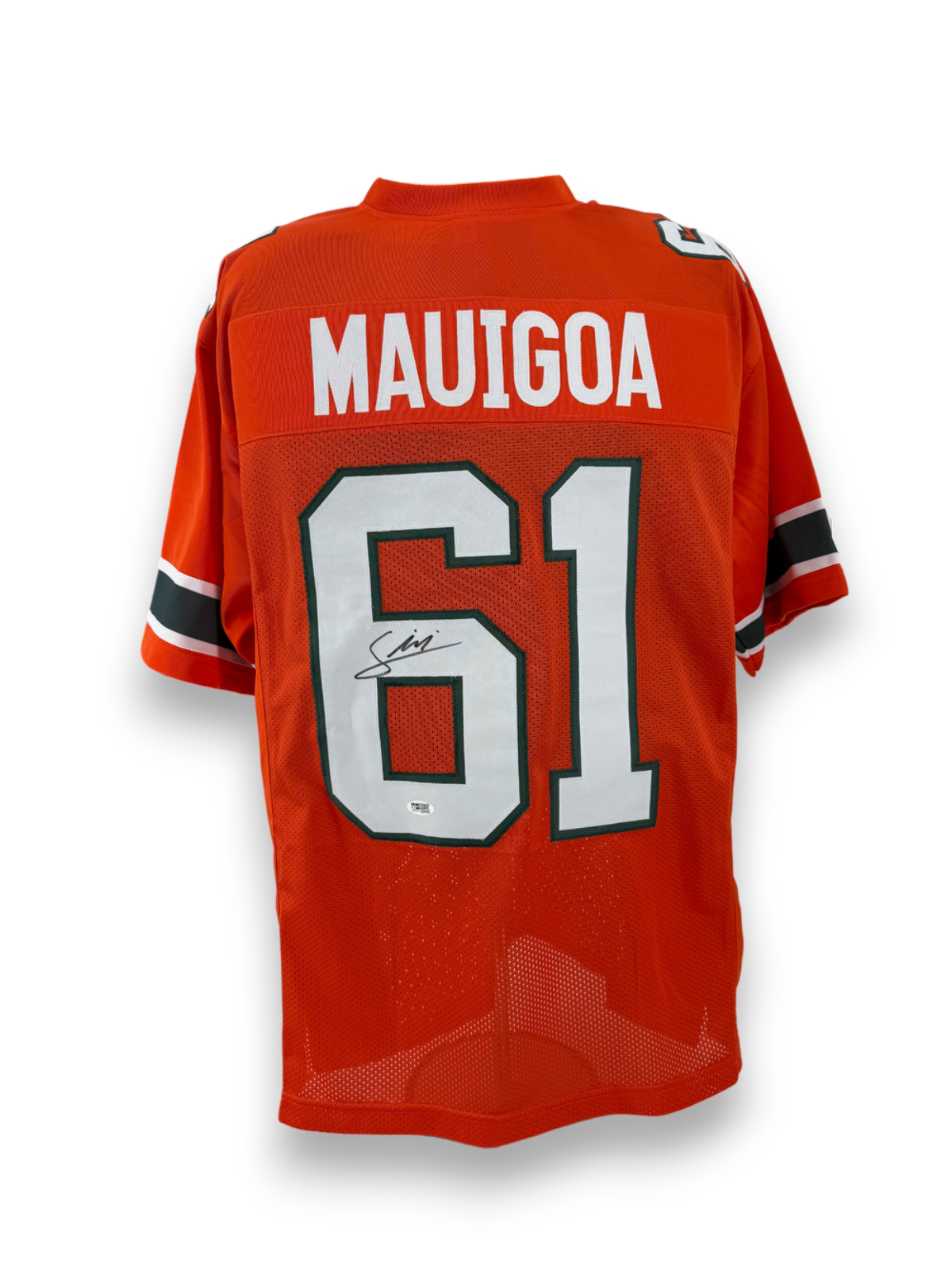 Francis Mauigoa Signed Autographed Hurricanes Orange Custom Jersey Prime Time