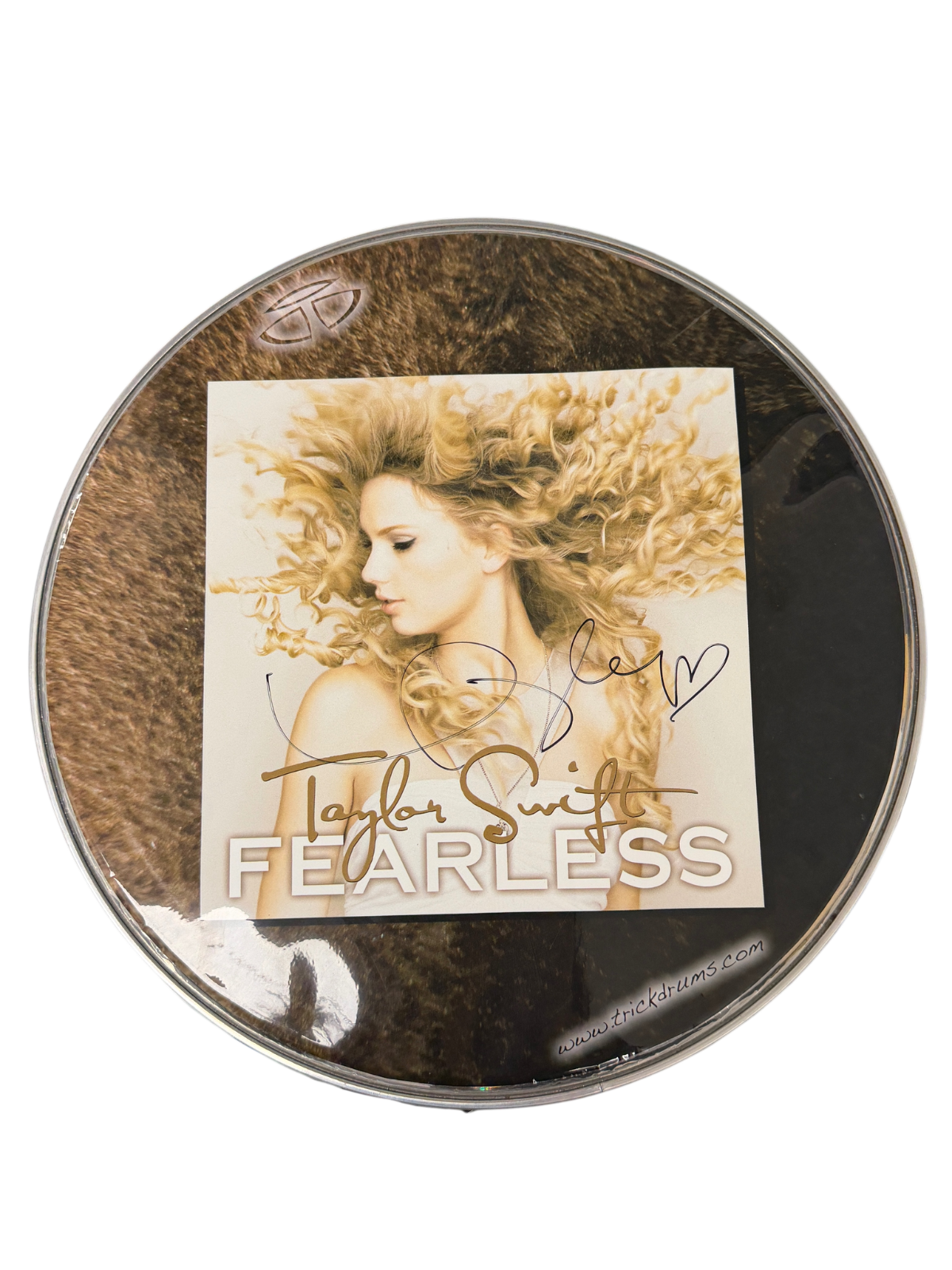 Taylor Swift Signed Autographed Fearless Drum Head Beckett COA