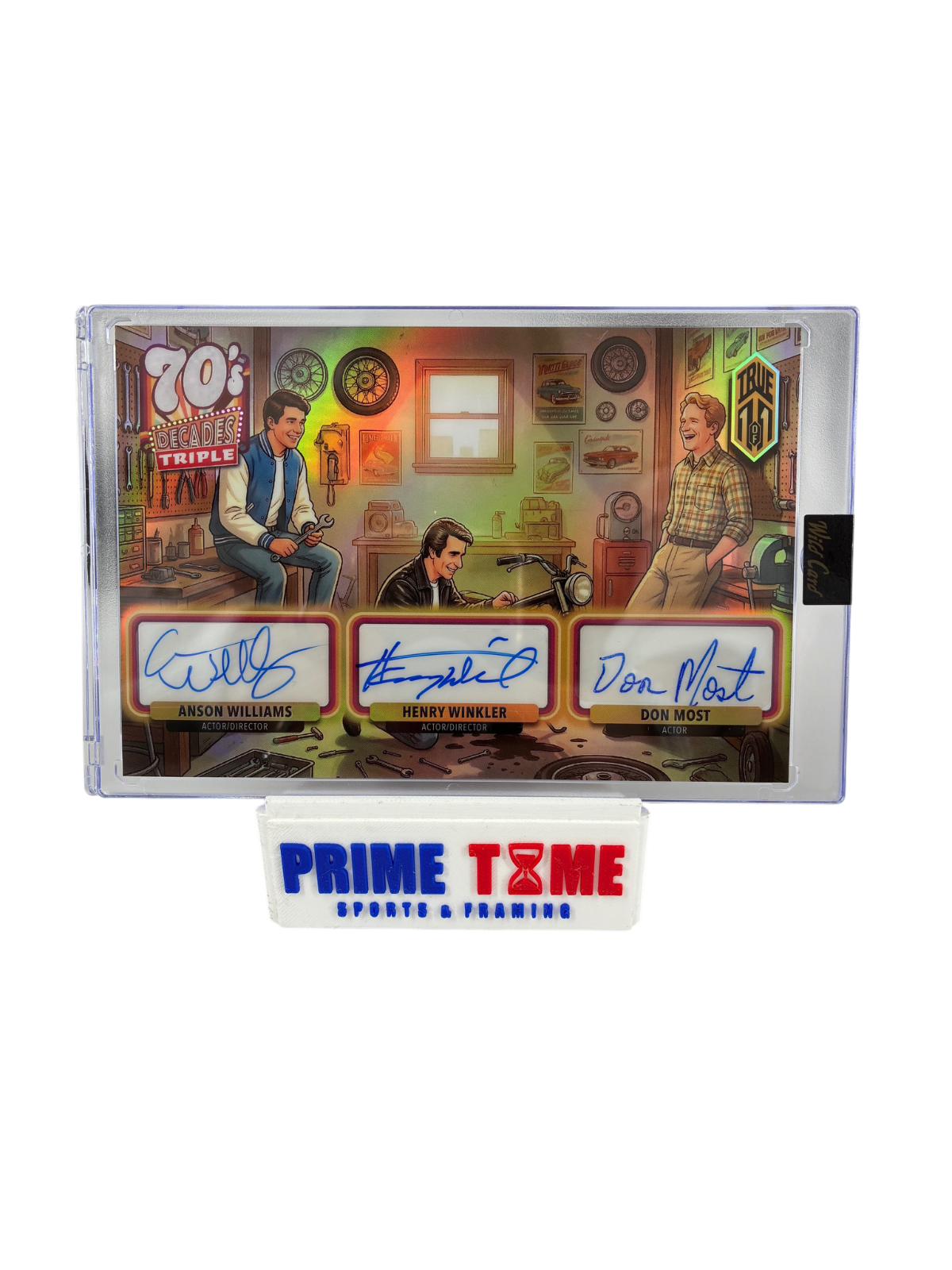 Anson Williams, Henry Winkler, Don Most Signed Auto Wild Card 70's Decades 1/1