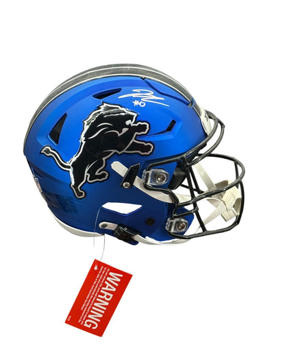 JAHMYR GIBBS SIGNED AUTOGRAPHED LIONS F/S SPEEDFLEX AUTHENTIC HELMET FANATICS