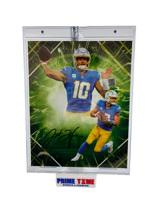Justin Herbert Signed Autographed Chargers Emanate 8x10 Fanatics Authentic