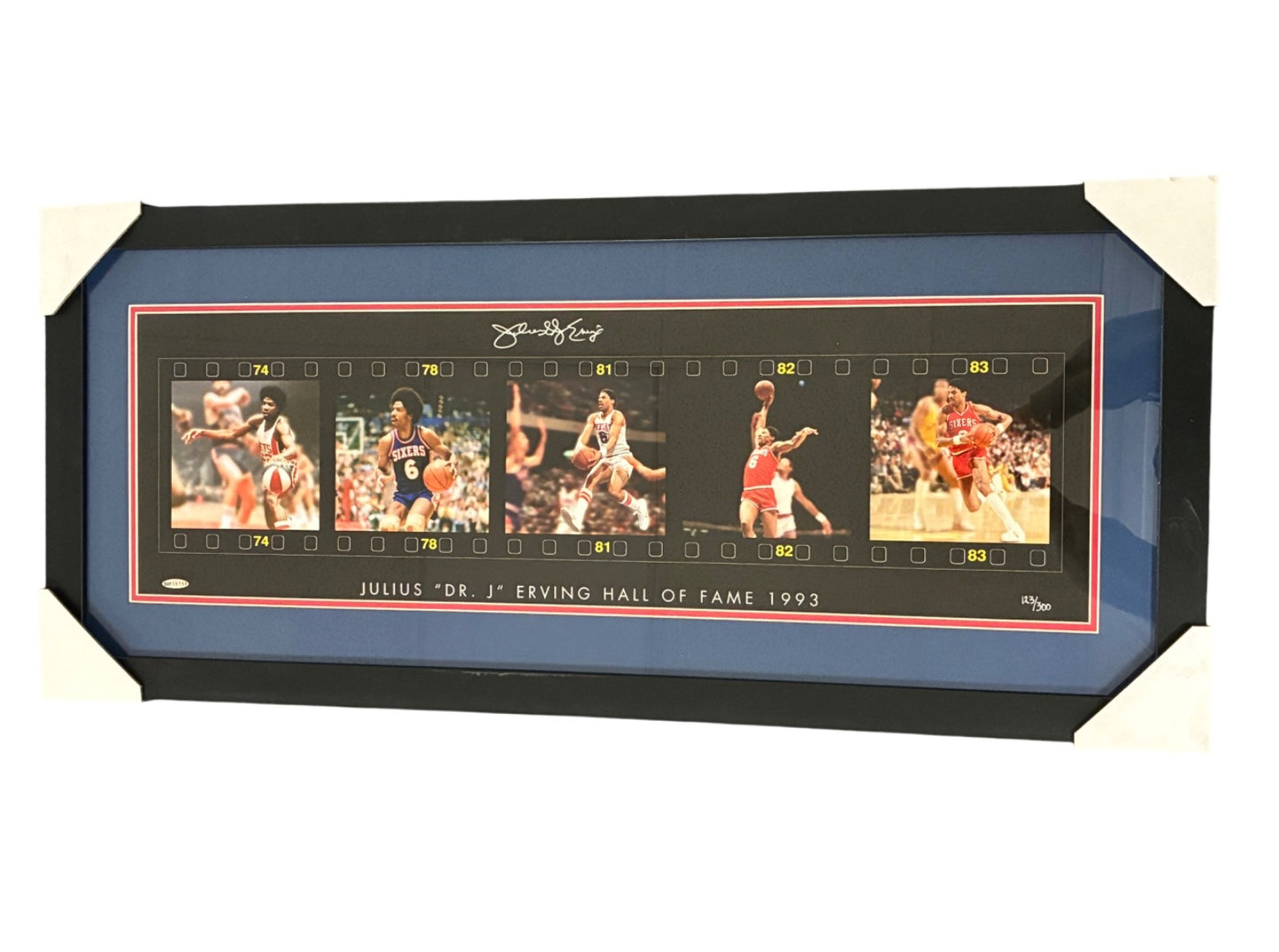 Julius Erving Dr. J. Signed Autographed Framed Photo Upper Deck COA