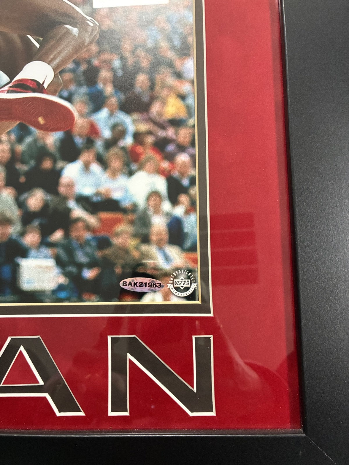 Micheal Jordan Signed Autographed Bulls 16x20 Custom Framed Photo Upper Deck COA