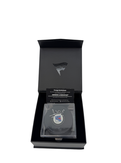 Henrik Lundqvist Signed Autographed NHL Rangers Puck Fanatics UnderWraps