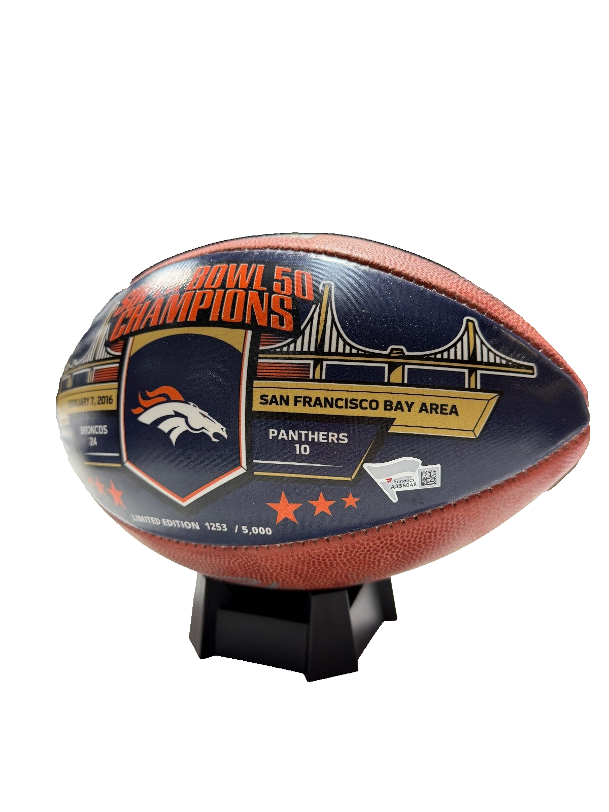 Peyton Manning Signed Autographed Broncos Super Bowl 50 Football Fanatics COA