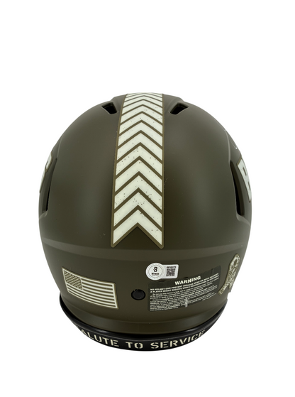 Quinshon Judkins Signed Autographed FS Browns Helmet Salute to Service BAS COA