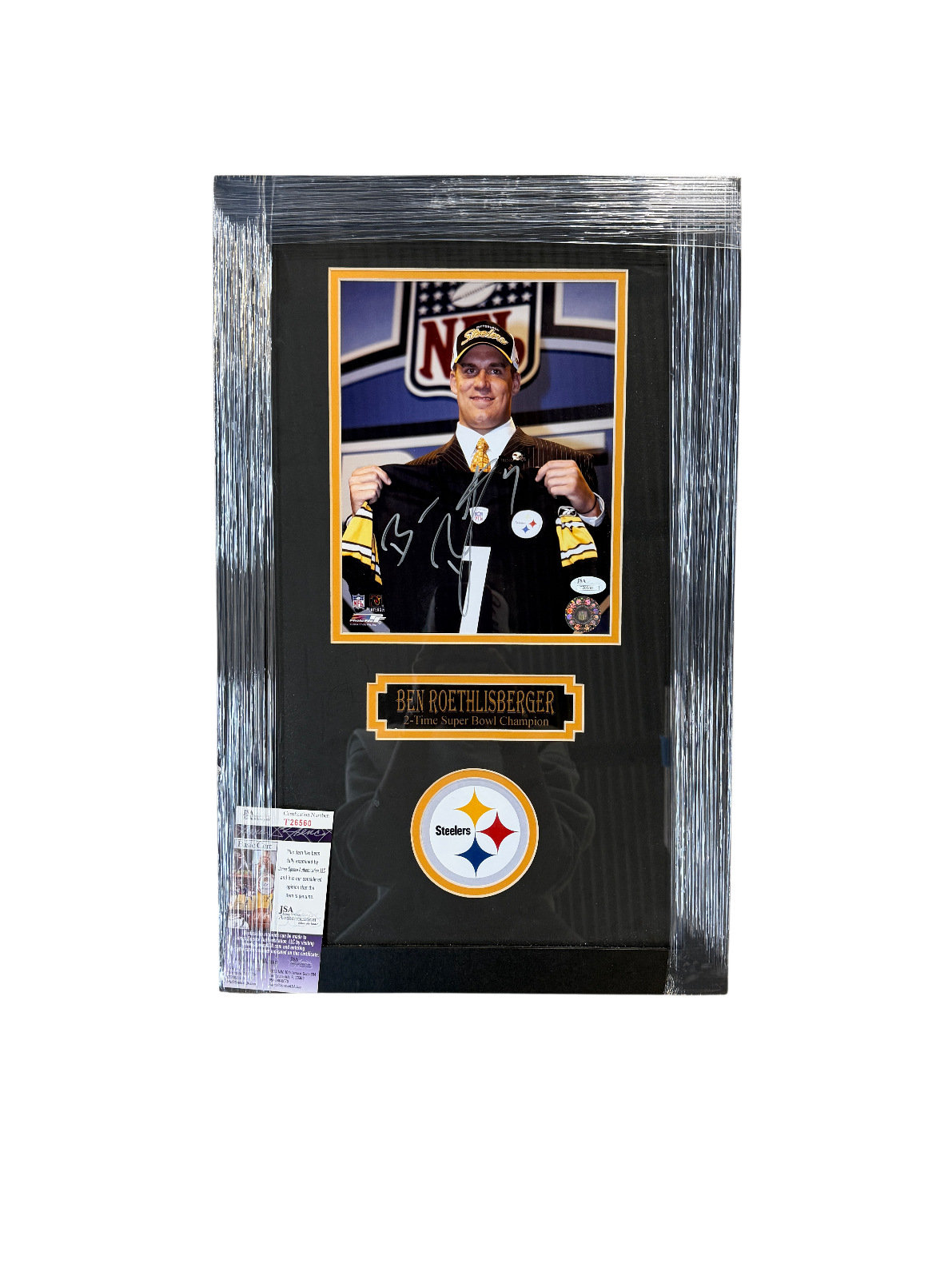 Ben Roethlisberger Signed Autographed 8x10 Photo Custom Framed JSA COA