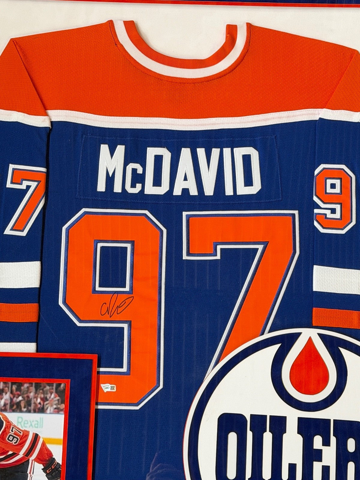 Connor McDavid Signed Autographed Oilers Jersey Custom Framed Fanatics COA