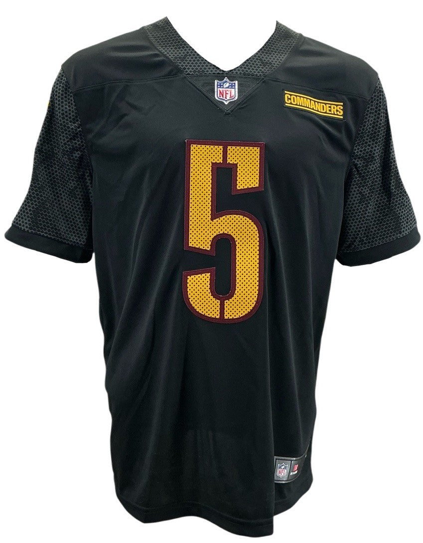 Jayden Daniels Washington Commanders Autographed Nike Black Game Jersey /10 